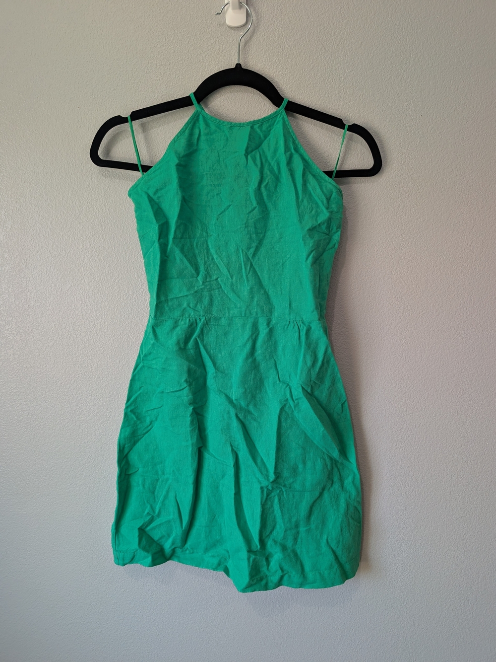 Zara Emerald Green Halter Mini Dress